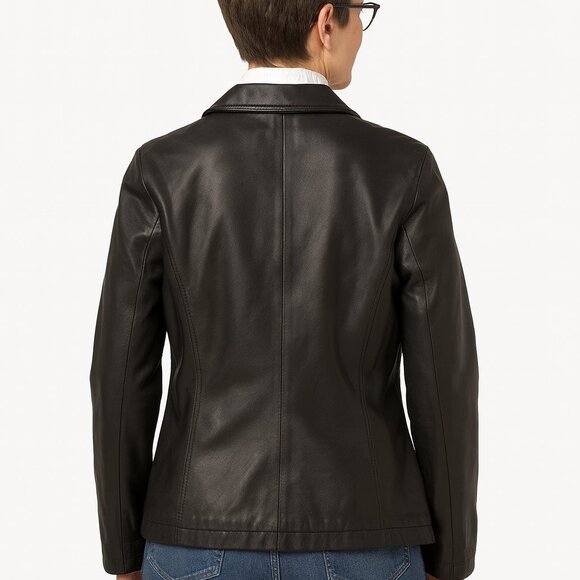 Whet Blu Black Leather Jacket Women’s Medium | Classic Stylish Outerwear - Picture 2 of 13